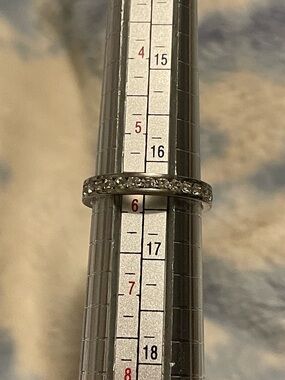 Sterling silver eternity band with cubic zirconia stones